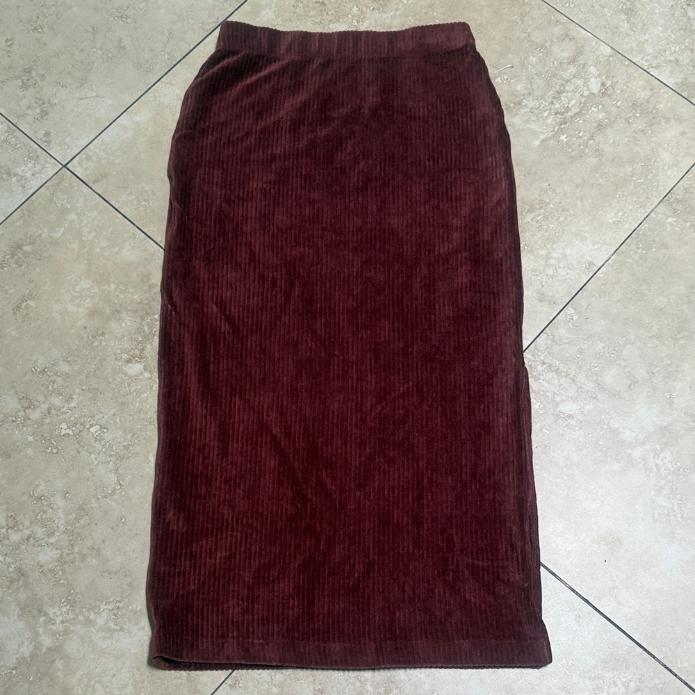 Elegant Burgundy Corduroy Skirt free people